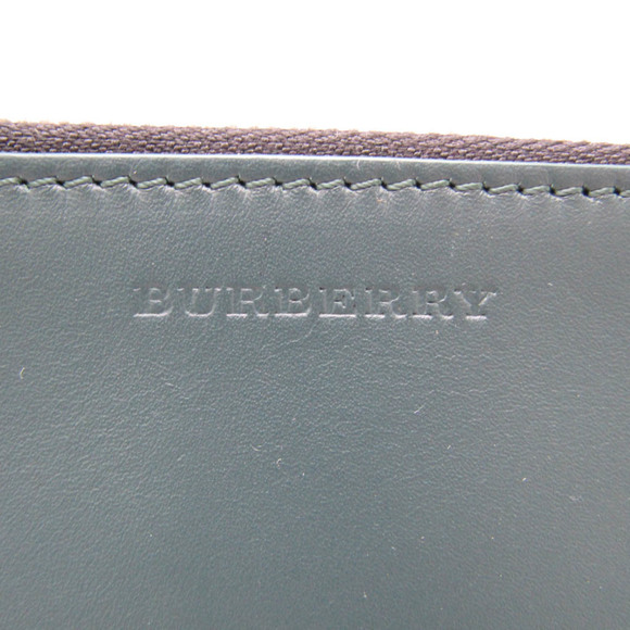 BURBERRY L-shaped Zipper Mini Men's Leather Clutch Bag Dark Green - Picture 9 of 10